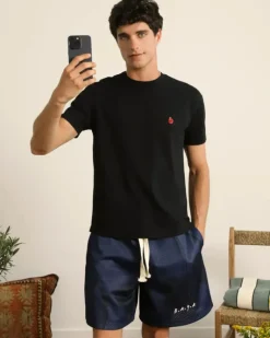 Apple Crew Slim Tee Black