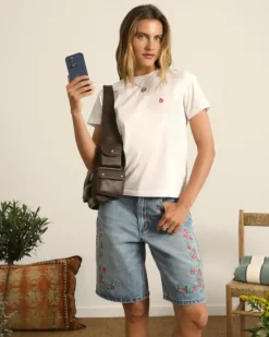 Apple Crew Slim Tee White