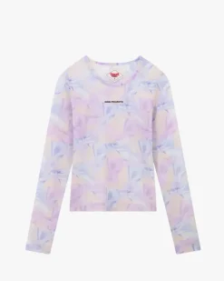 Bow Mesh Top Lilac