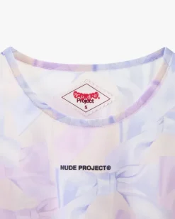 Bow Mesh Top Lilac