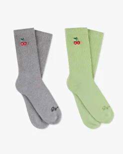 Calcetines Quote Verde/Gris 2Xpack