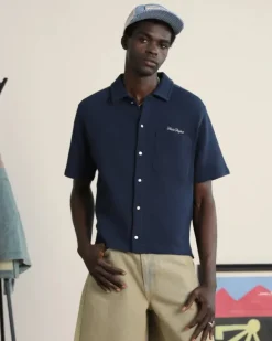 Camisa Marbella Waflle Azul Marino