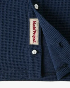 Camisa Marbella Waflle Azul Marino