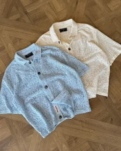 Camisa Romantica Azul Cielo
