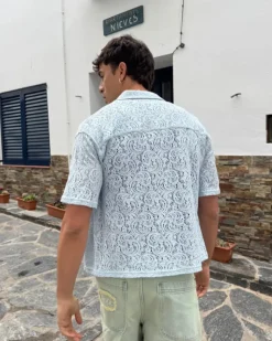 Camisa Romantica Azul Cielo