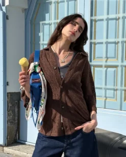 Camisa Romantica Marrón