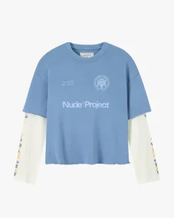 Camiseta Manga Larga Patty Waffle Azul