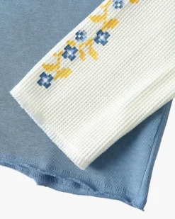 Camiseta Manga Larga Patty Waffle Azul