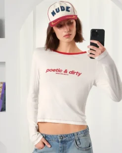 Camiseta Manga Larga Poetic Blanco Crema