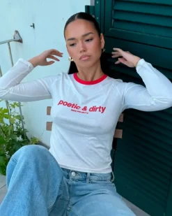Camiseta Manga Larga Poetic Blanco Crema