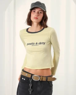 Camiseta Manga Larga Poetic Amarilla