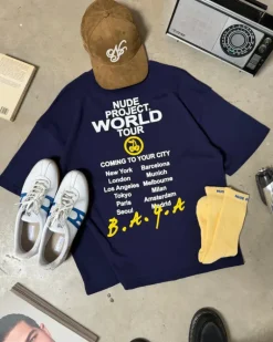 Camiseta Nude Tour Azul Marino