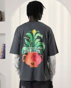 Camiseta Plant Gris Oscuro