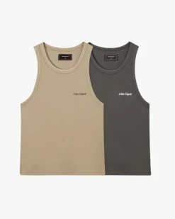 Camiseta Tirantes Ss24 Beige/Gris Oscuro