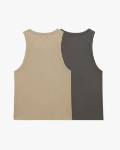 Camiseta Tirantes Ss24 Beige/Gris Oscuro