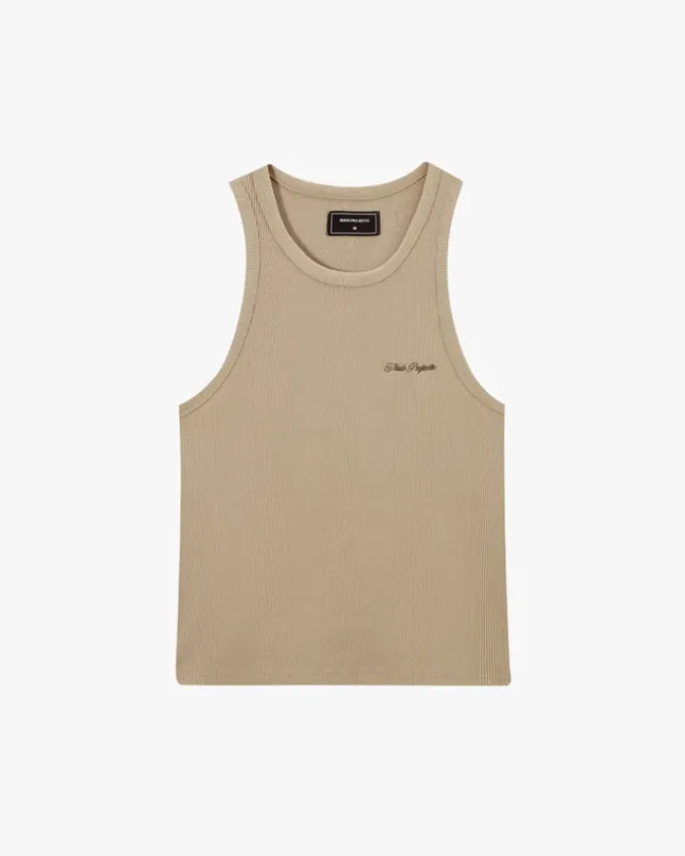 Camiseta Tirantes Ss24 Beige/Gris Oscuro
