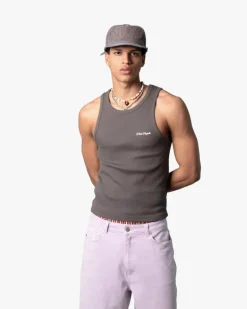 Camiseta Tirantes Ss24 Beige/Gris Oscuro