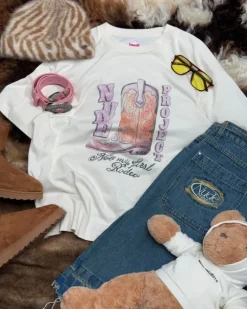 Camiseta Yeehaw Blanco Crema