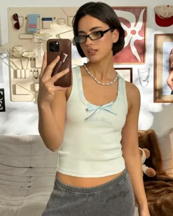 Cutie Bow Tank Top Blue