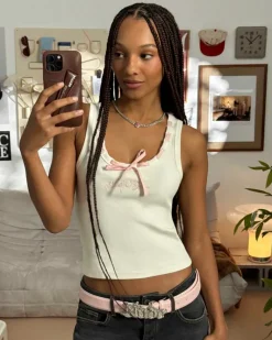 Cutie Bow Tank Top Pink