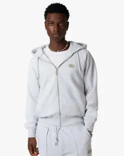 Essentials Zip-Up Hoodie Grey Melange