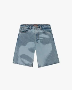 Face Denim Shorts