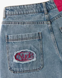 Face Denim Shorts