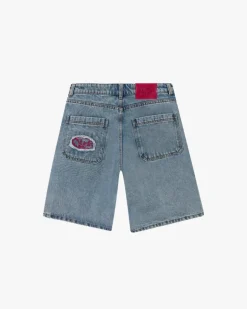 Face Denim Shorts