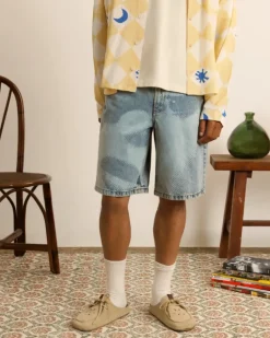 Face Denim Shorts