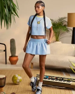 Falda Samba Azul Cielo