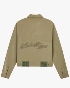 Heavy Canvas Trucker Jacket Khaki