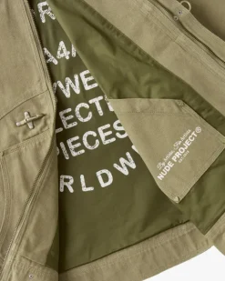 Heavy Canvas Trucker Jacket Khaki