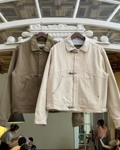 Heavy Canvas Trucker Jacket Khaki