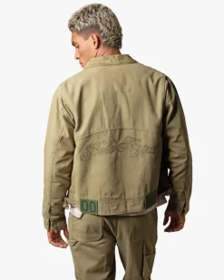 Heavy Canvas Trucker Jacket Khaki