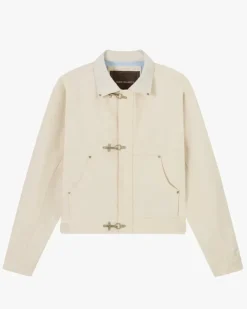 Heavy Canvas Trucker Jacket Offwhite