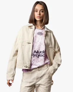 Heavy Canvas Trucker Jacket Offwhite