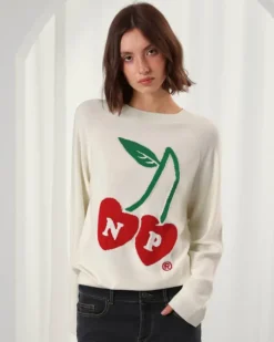 Jersey Cerise Blanco Crema