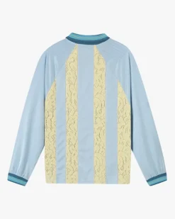 Lace Football Polo Baby Blue