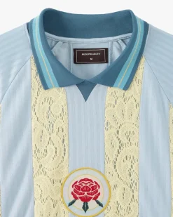 Lace Football Polo Baby Blue
