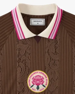 Lace Football Polo Brown