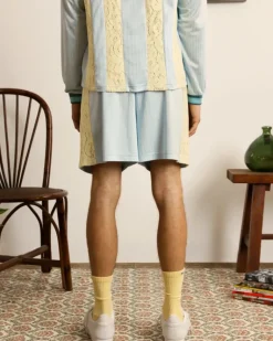 Lace Football Short Baby Blue