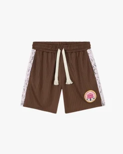 Lace Football Short Brown