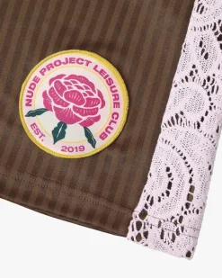 Lace Football Short Brown