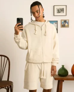 Lace Zip-Up Hoodie