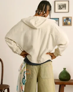 Lace Zip-Up Hoodie