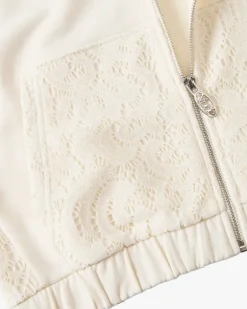 Lace Zip-Up Hoodie