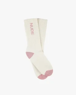 Logo Socks White/Burgundy 2Xpack