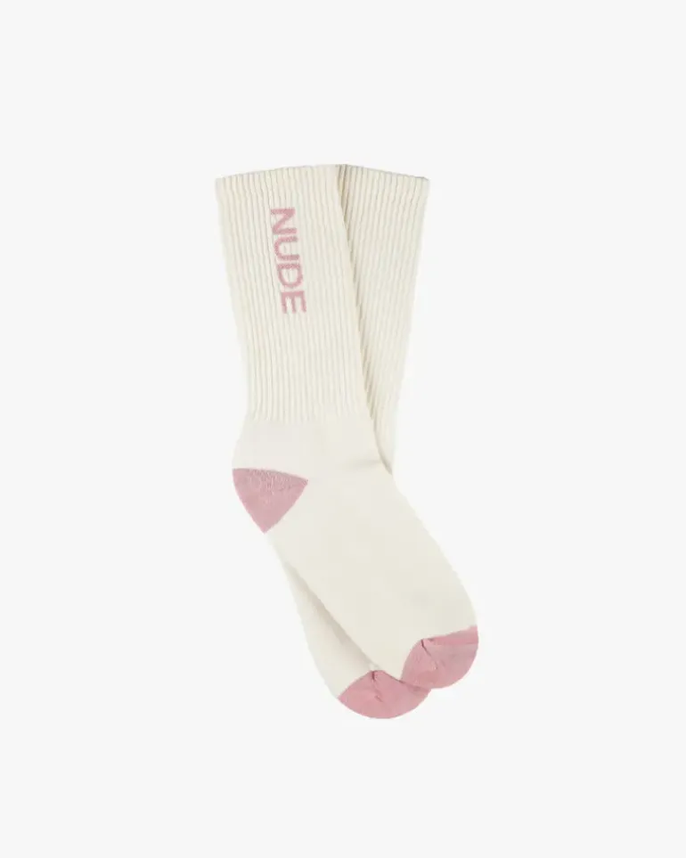 Logo Socks White/Burgundy 2Xpack