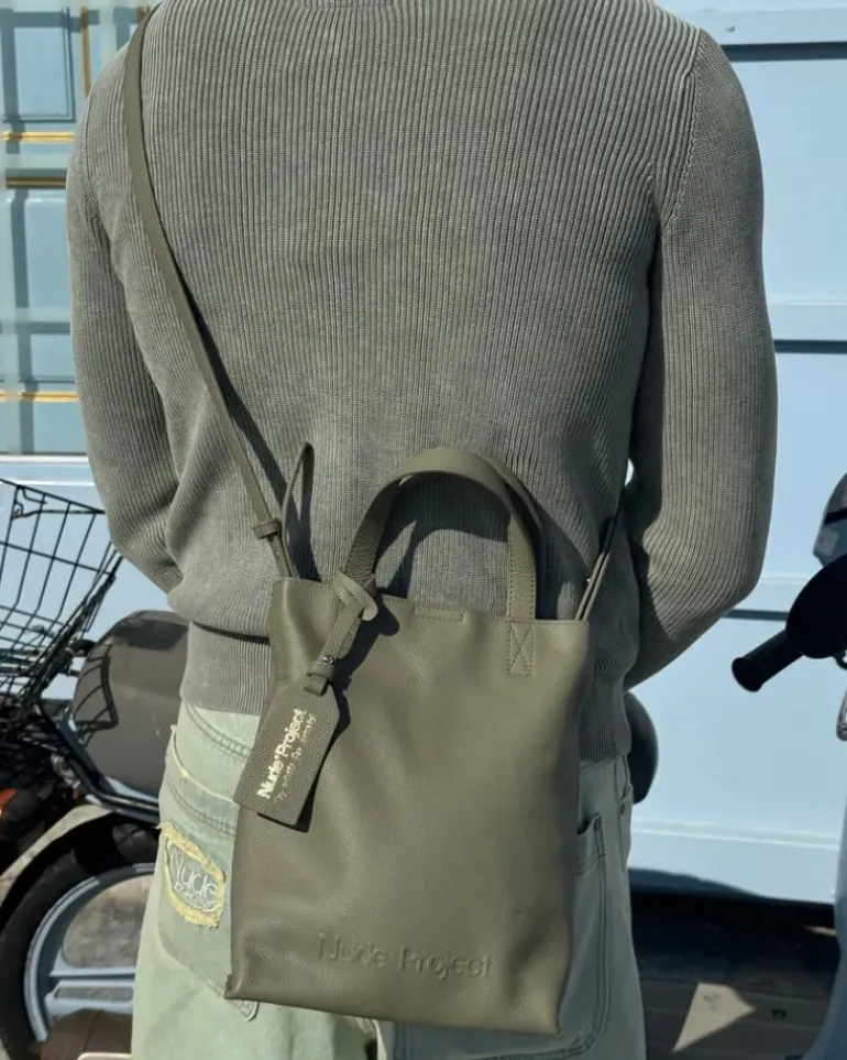 Minimal Leather Bag Olive