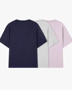 Pack De 3 Camisetas Básicas Lila/Gris/Azul Marino